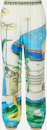 Tory Burch Printed cotton tapered pants