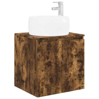 vidaXL Vanidad Con Lavabo De Pared Roble Ahumado 49,5 X 44,5 X 66 Cm Vidaxl