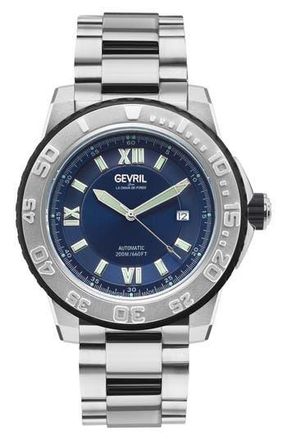 Gevril Group Seacloud Swiss Automatic Bracelet Watch, 45mm in Silver at Nordstrom Rack