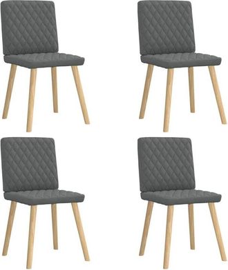 vidaXL Vidaxl - Sillas De Comedor Giratorias 4 Unidades Tela Gris Oscuro