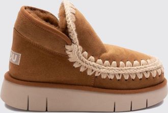 Mou Stivaletti Eskimo Bounce in suede con ricami e cuciture a uncinetto