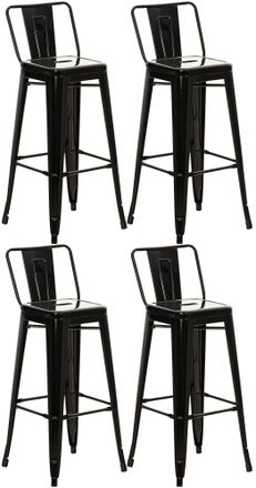 Clp Clp - Set De 4 Taburetes Mason Met&aacute;licos Negro-dorado