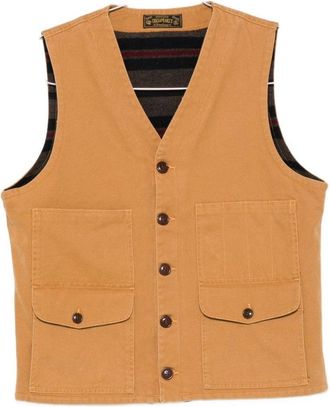 CHESAPEAKE'S Sleeveless Brown Vest With V-Neck