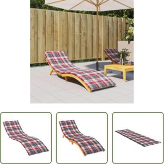 vidaXL vidaXL Cuscino per patio - Cuscino per Lettino a Quadri Rossi 200x60x3 cm Tessuto Oxford