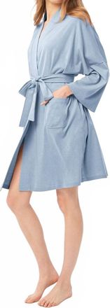 Under The Canopy Organic Short Lounge Robe In Light Blue