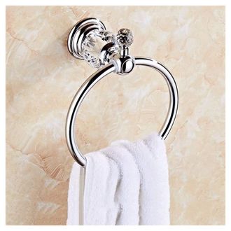 Trade Shop Trade Shop - Supporto Porta Asciugamano Anello Cristallo Esy52825 15x11cm Muro Parete Bagno