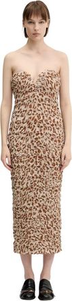 Nanushka Haylen Midi Jurk - Dames - Casual kleedjes - Bruin - XS - Katoen - Kleedjes