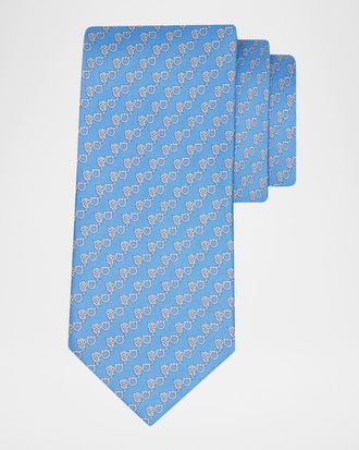 Ferragamo Owl Gancio Silk Tie