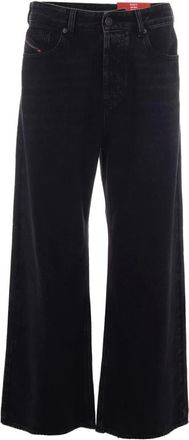 Diesel Jeans, Dames, Zwart, W27, Katoen, Wijde Jeans