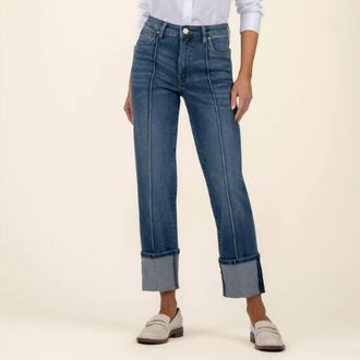 Kut from the Kloth Fay High Rise Fab Ab Straight Leg Jeans In Attentive