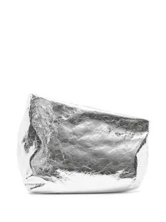 Mars&egrave;ll Fanta metallic-effect leather clutch bag - women - Leather - OS - Silver