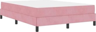 vidaXL Box Spring Bed with Mattress Pink 160 x 200 cm Velvet Vidaxl