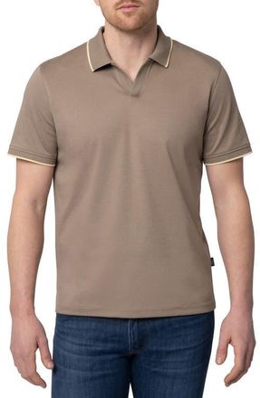 34 Heritage Riviera Tipped Pima Cotton Polo in Brindle at Nordstrom, Size Xx-Large
