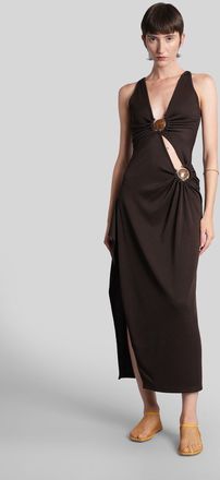 CHRISTOPHER ESBER Long Dress In Brown Polyester