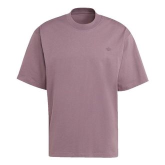 adidas Mens adidas originals C Tee Solid Color Small Label Loose Sports Short Sleeve Light Purple T-Shirt HC8595