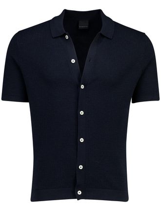 Bugatti Polo korte mouw Bugatti donkerblauw gebreid