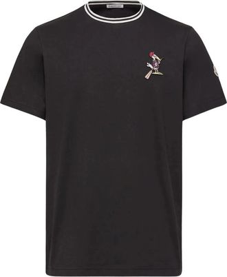 Moncler Striped-trim Detail-appliqu&eacute; T-shirt