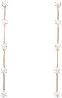 Swarovski Constella drop earrings, Round cut, White, Rose gold-tone plated
