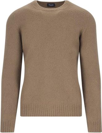 Drumohr Basic Sweater In Brown Wool Light Shade