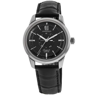 Longines Conquest Heritage Automatic Black Dial Leather Strap Mens Watch L1.648.4.52.2