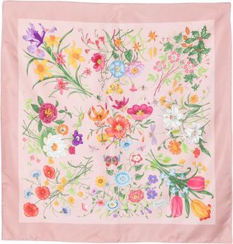 Gucci Flora-print Silk Scarf