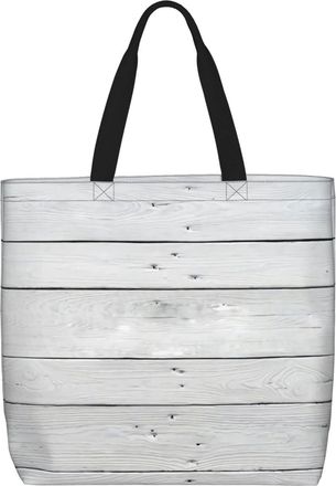 Generic Women Handbag White Rustic Wood Ladies Shopping Shoulder Bag Large Capacity Casual Crossbody Bags, For Holiday, Christmas, Swim, Gym, School