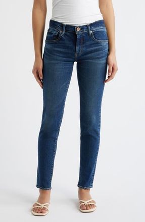 Moussy Vintage Glocester Skinny Jeans in Dark Blue at Nordstrom, Size 24