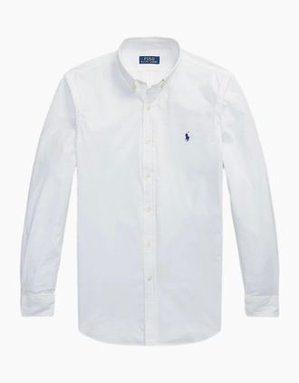 Polo Ralph Lauren Mens Polo Ralph Lauren LS Bistrch Poplin Shirt 002 White - Size: 44/Regular