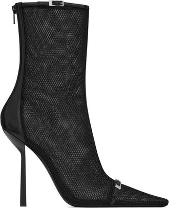 Saint Laurent Oxalis Booties - Dames - Laarzen met Hak - Zwart - 36 1/2 EU - Leer - Schoenen