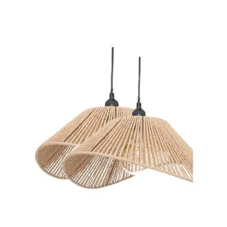 OEM Juego De 2 Cuerdas Colgantes, Color Beige, 45 X 40 Cm, Bamb&uacute; Natural, Estilo Retro, Para Sal&oacute;n, Comedor O Cocina