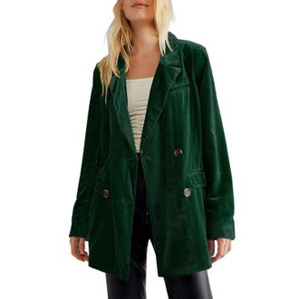 Generic 2024 New Jacket Coat for Women Outerwear Coat Womens Golden Velvet Solid Colour Fashion Casual Top Jacket Winter Capes for Women Knee Length (Green, X