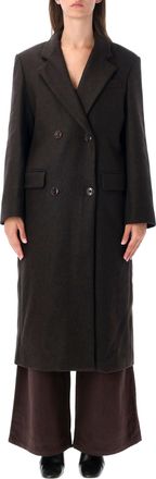 Sessun Nara Double-Breasted Wide Lapel Coat