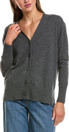 Fort&eacute; Cashmere Hi-Low Easy Button 100% Cashmere Cardigan