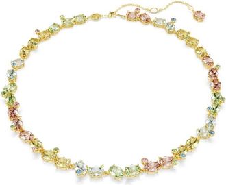Swarovski Elegante Gouden Ketting met Kristal - Dames - Kettingen - Geel - ONE Size - Accessoires