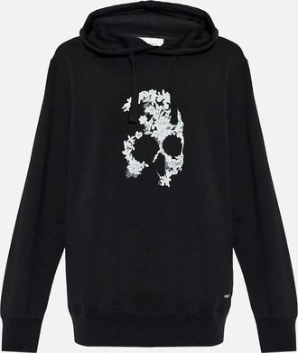 Alexander McQueen Alexander Mcqueen Mens LACE SKULL HOODED TOP - Black - Size: 36