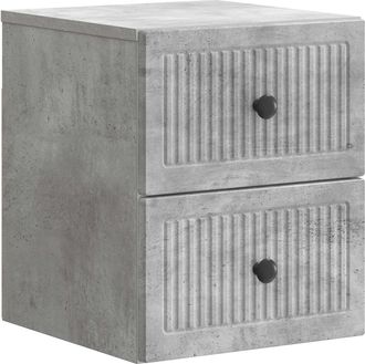 vidaXL Mesita De Noche De Pared Gris Hormig&oacute;n 33 X 34,5 X 40 Cm Vidaxl