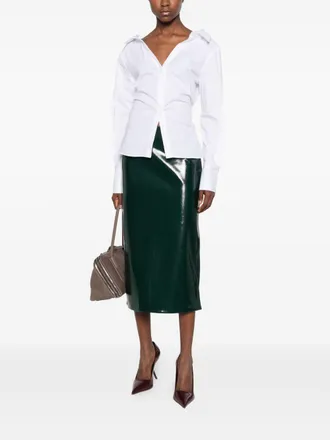 032c Gathered Off-the-Shoulder Blouse - White