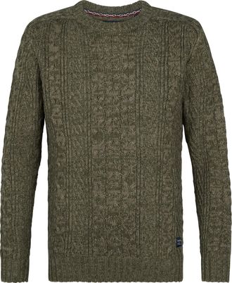 Petrol Industries Heren Grofgebreide Trui Medford - Groen