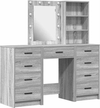 vidaXL Mesa De Tocador Con Caj&oacute;n 3 Pcs Gris 40 X 41 X 135 Cm Vidaxl