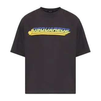 Dsquared2 Tops, Heren, Grijs, 2Xl, Katoen, Logo T-shirt