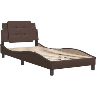 vidaXL Vidaxl - Estructura De Cama Sin Colch&oacute;n Cuero Sint&eacute;tico Marr&oacute;n 100x200cm