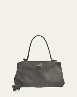 Balenciaga Rodeo Small Suede Top-Handle Bag
