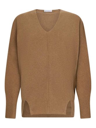 Malo V-neck split sweater - Bruin