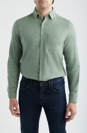 Scott Barber The Chambray Button-Down Shirt in Agave at Nordstrom, Size Xx-Large