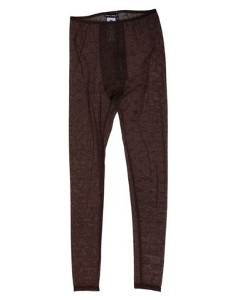 Dolce & Gabbana Brown Nylon Logo Lace Leggings Pants Womens Underwear