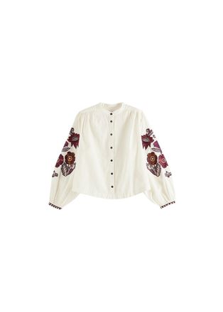 Maison Scotch Ivory floral embroidered blouse Size XS