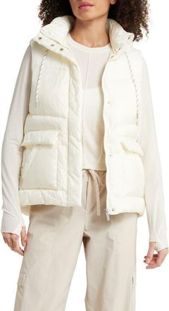 Zella Quilted Hooded Cocoon Vest in Ivory Egret at Nordstrom, Size X-Small