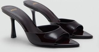 Mango Sandali tacco vernice bordeaux - Donna - 35 - MANGO