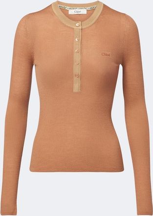 Chlo&eacute; Chlo&eacute; Pullover in seta e lana a coste
