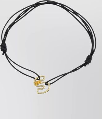 Aliita s letter cord bracelet gold tone charm